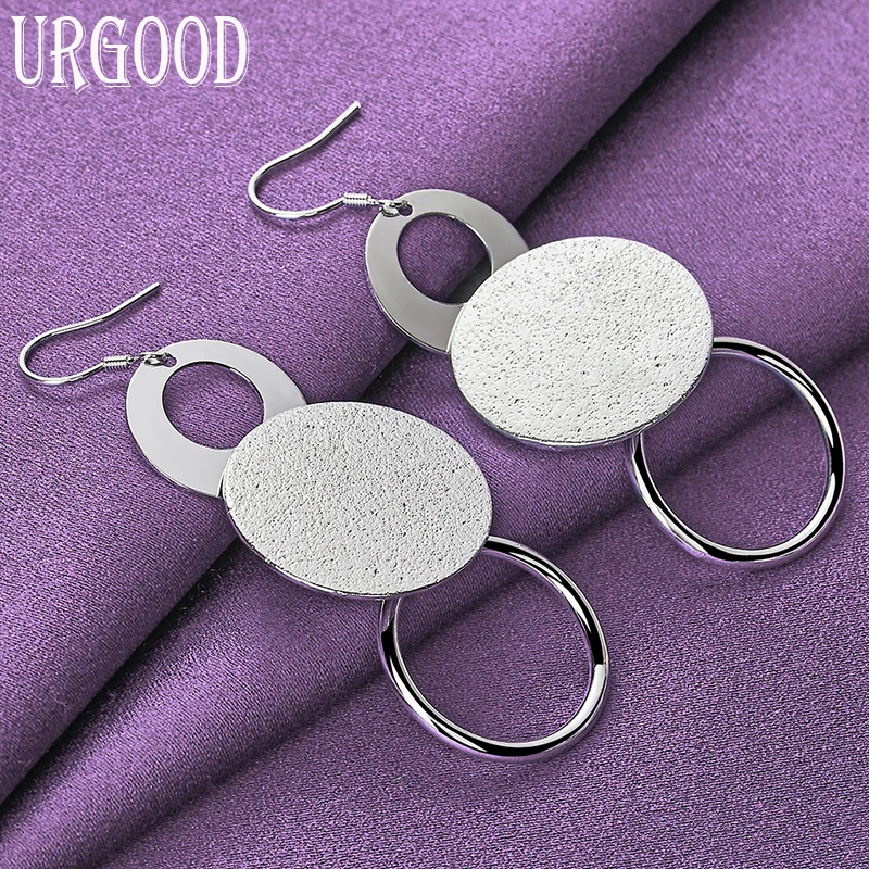 925 Sterling Silver Irregular Circle Earrings For Women Party Engagement Wedding Gift Fashion Jewelry