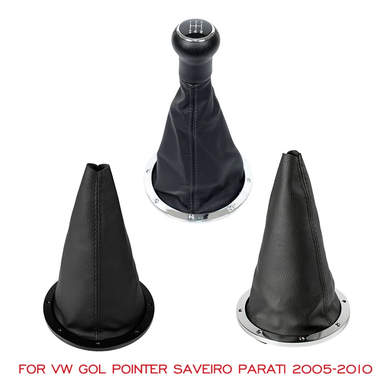 5 Speed Manual Gear Shift Knob Leather Gaiter Boot For Volkswagen VW Gol Pointer Saveiro Parati 2005 2006 2007 2008 2009 2010