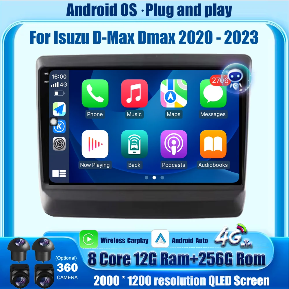 

Wireless Carplay For Isuzu D-Max Dmax 2020 2021 2022 2023 Android 16 Auto Car Radio Stereo Multimedia Player Screen Head Unit