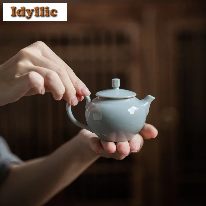 Secret Colored Glazed Ceramic Teapot Retro Tea Infuser Pot Tea Making Kettle With Filter Chinese Tea Set Accessories Ornaments