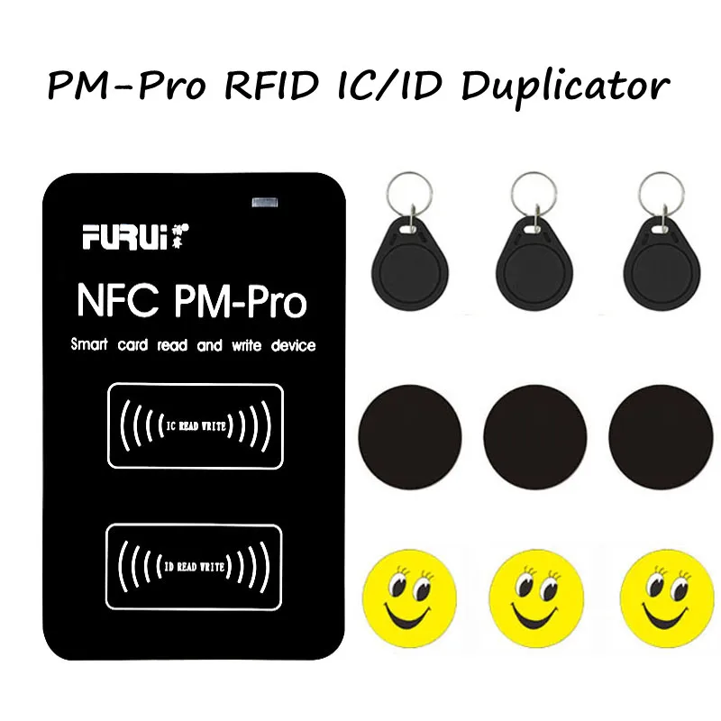 

PM-Pro RFID Decoding Duplicator NFC Smart Chip Card Reader 13.56Mhz 1K s50 UID Badge Clone 125Khz T5577 Tag Writer Key Copier