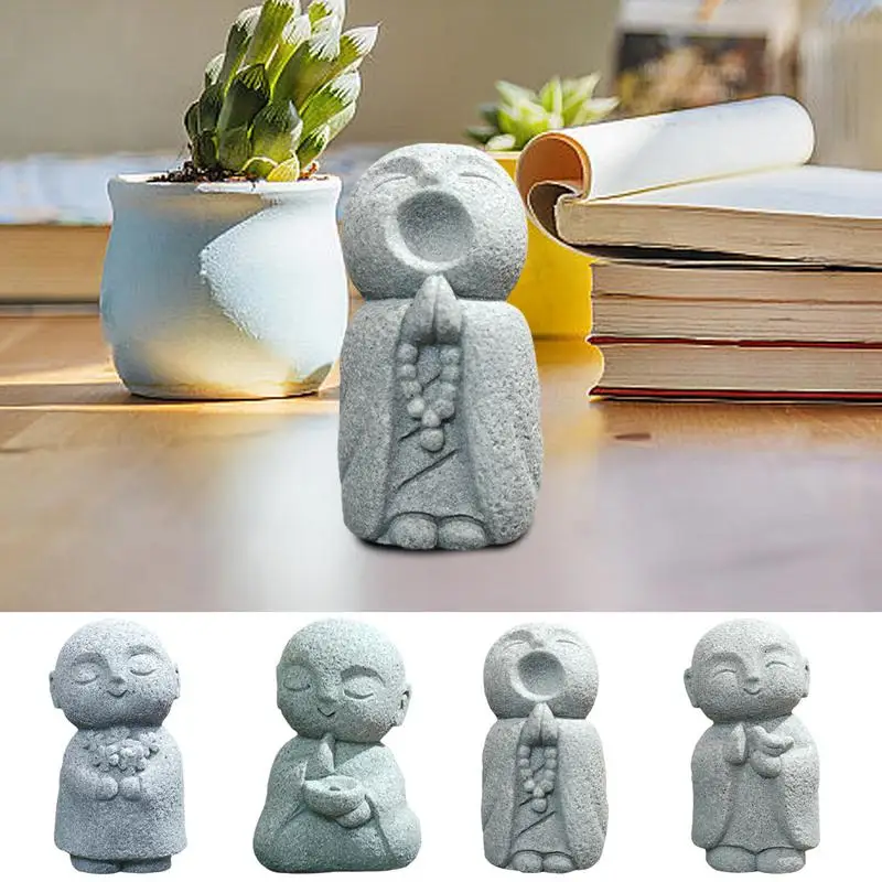 

Small Buddha Statue Aquarium Figurine Small Monk Statues Creative Desktop Ornaments Charming Mini Buddha For Miniature Landscape