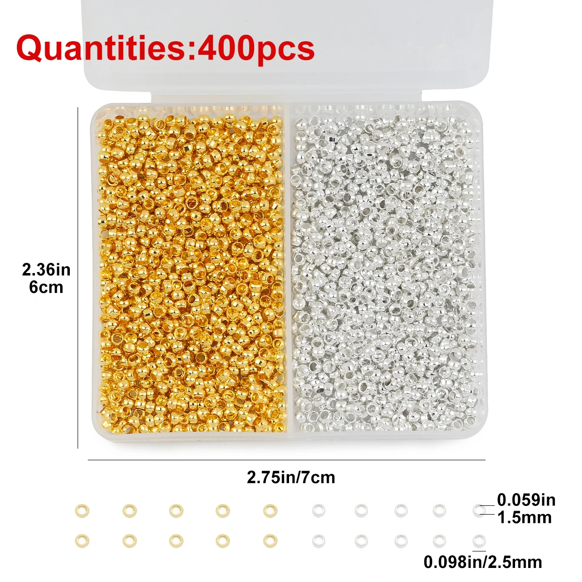 Box Diy Schmuck Materialien Zubehör Karabinerverschluss Biegeringe Ohrringverschlüsse Stopper Crimp Tube Clamshell Bead Flat Head Eye Pin