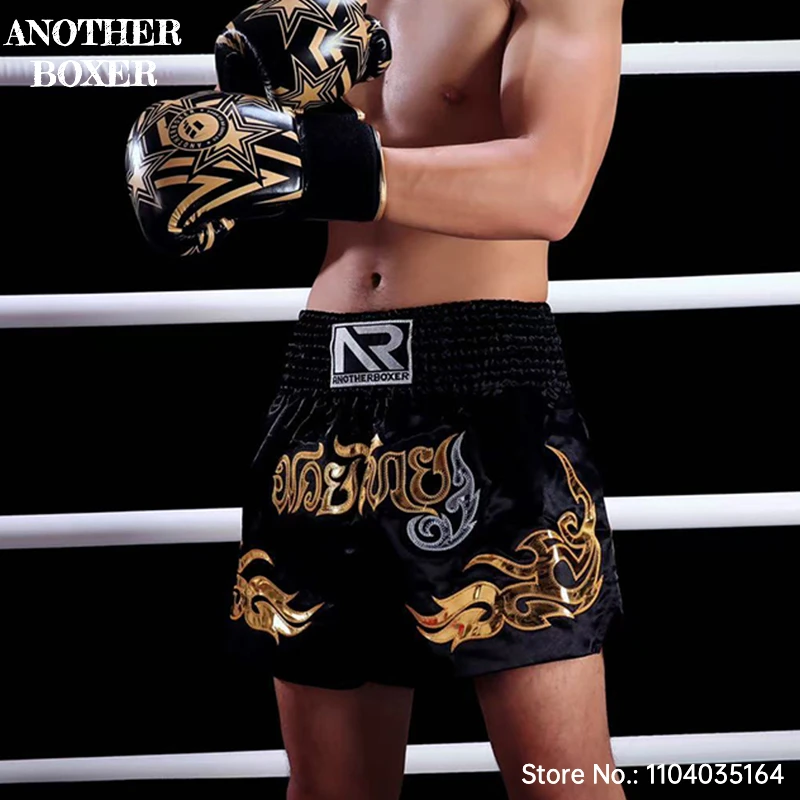 Muay Thai Pants Black Traditional Thai Boxing Shorts Men Women Kids MMA Boxing Training Clothing Combat Fight Kickboxing Pants