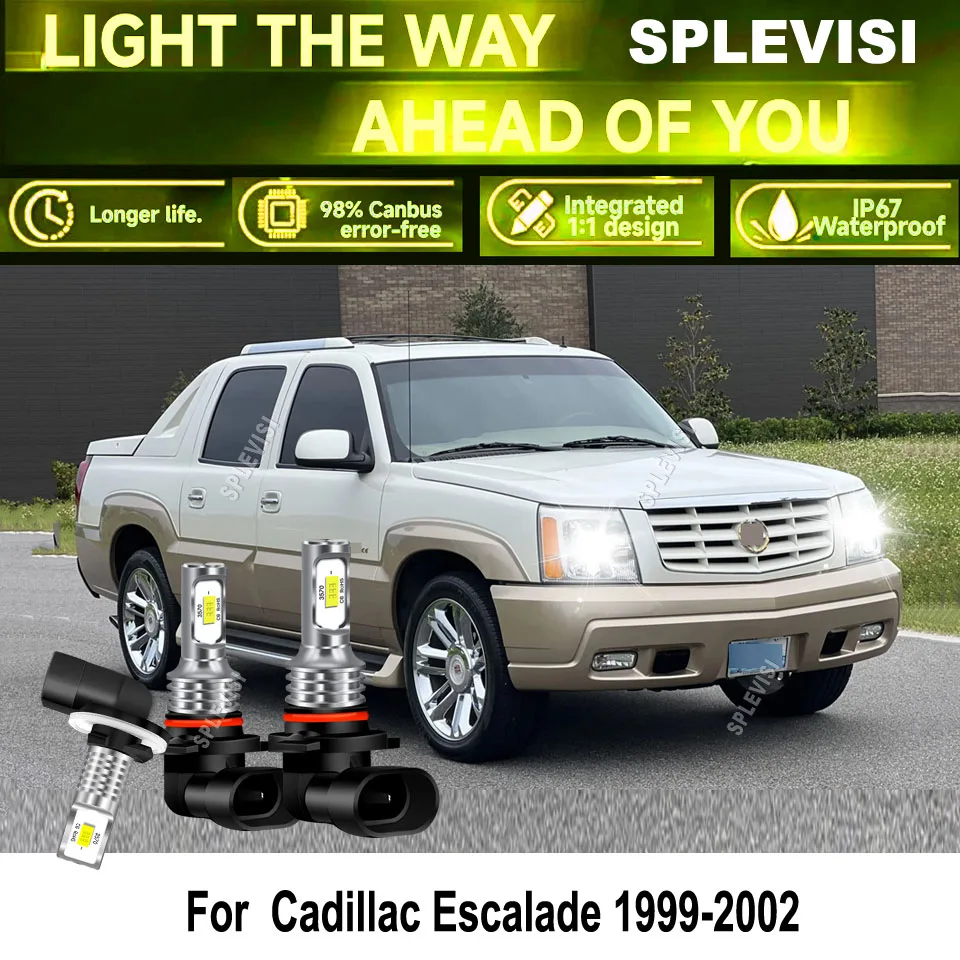

LED 6000K Headlight High Low Beam Fog Light 8000LM/Pair-high luminous flux performance For Cadillac Escalade 1999 2000 2001 2002