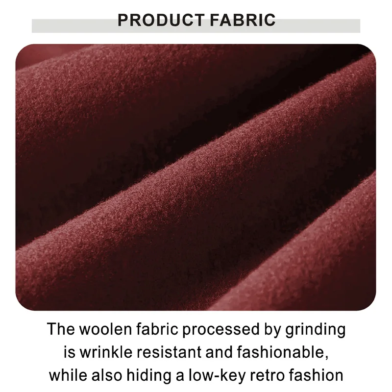 سترة قصيرة من الصوف بياقة الخريف والشتاء للرجال، سترة كاجوال للأعمال، غطاء جيب على الصدر، ملابس خارجية عصرية مزخرفة