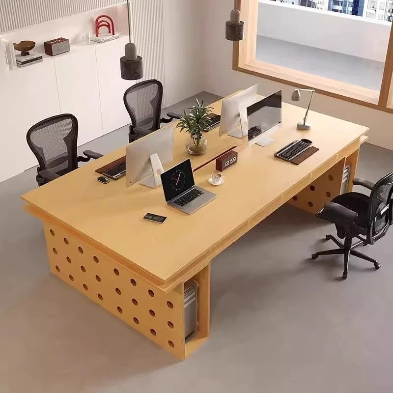 Simple ocean board desk desk birch hole table Nakajima table designer workbench