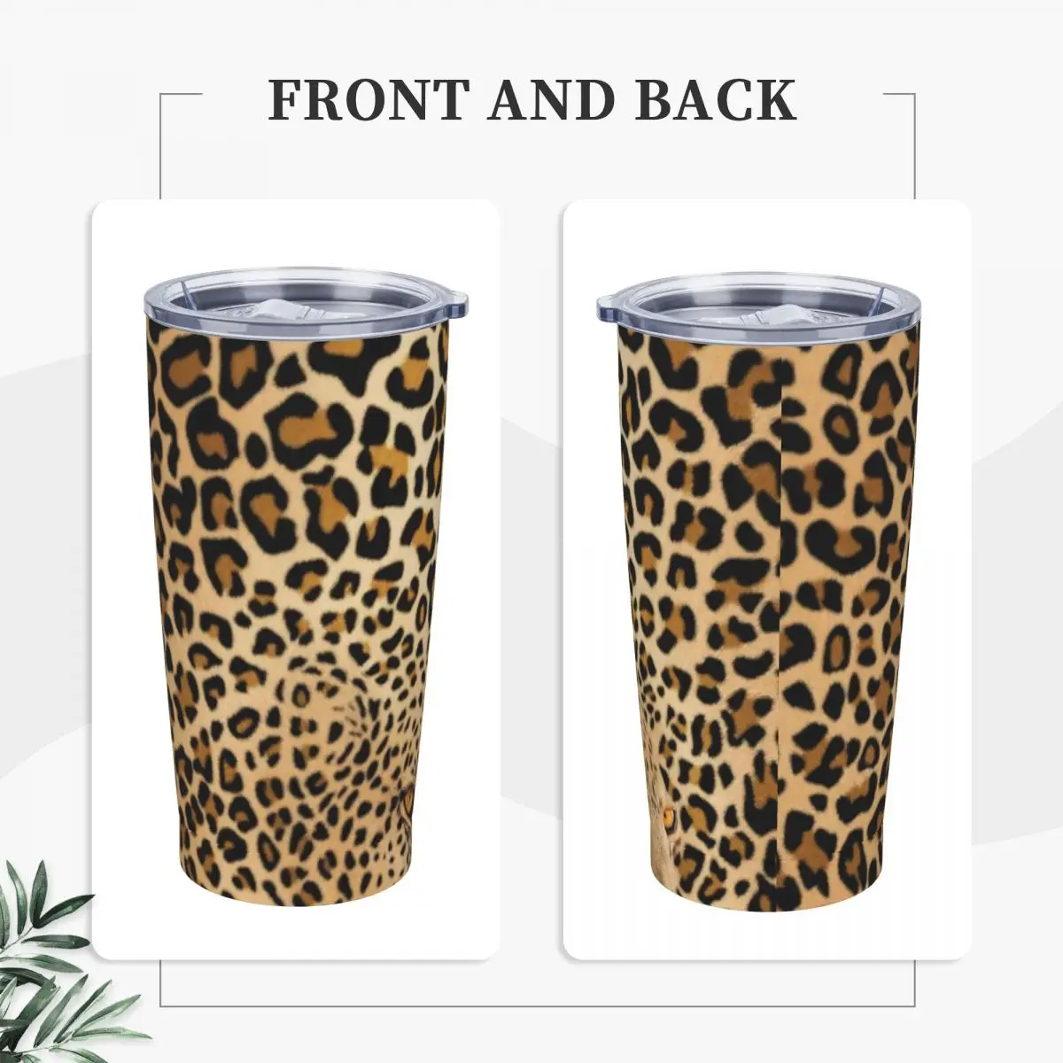 Stainless Steel Tumbler Cheetah Brown Car Mugs With Straws Hidden Leopard Beach Cold and Hot Water Bottle Heat Large Thermal Mug