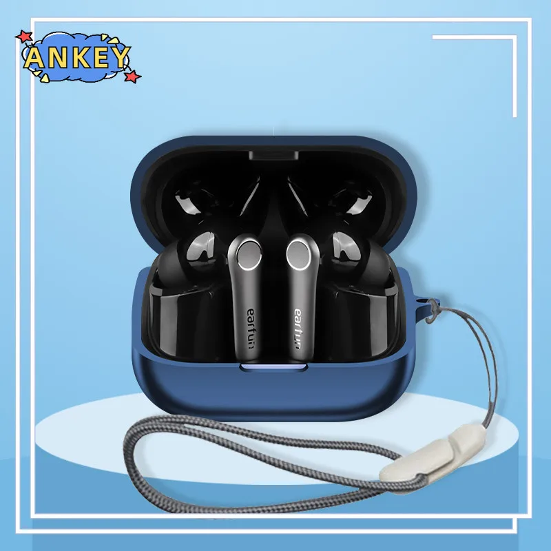 لـ EarFun Air Pro 4+ حافظة ناعمة غطاء EarFun Air Pro 4 Plus Shells سماعة أذن كم حبل اليد حزام الملحقات