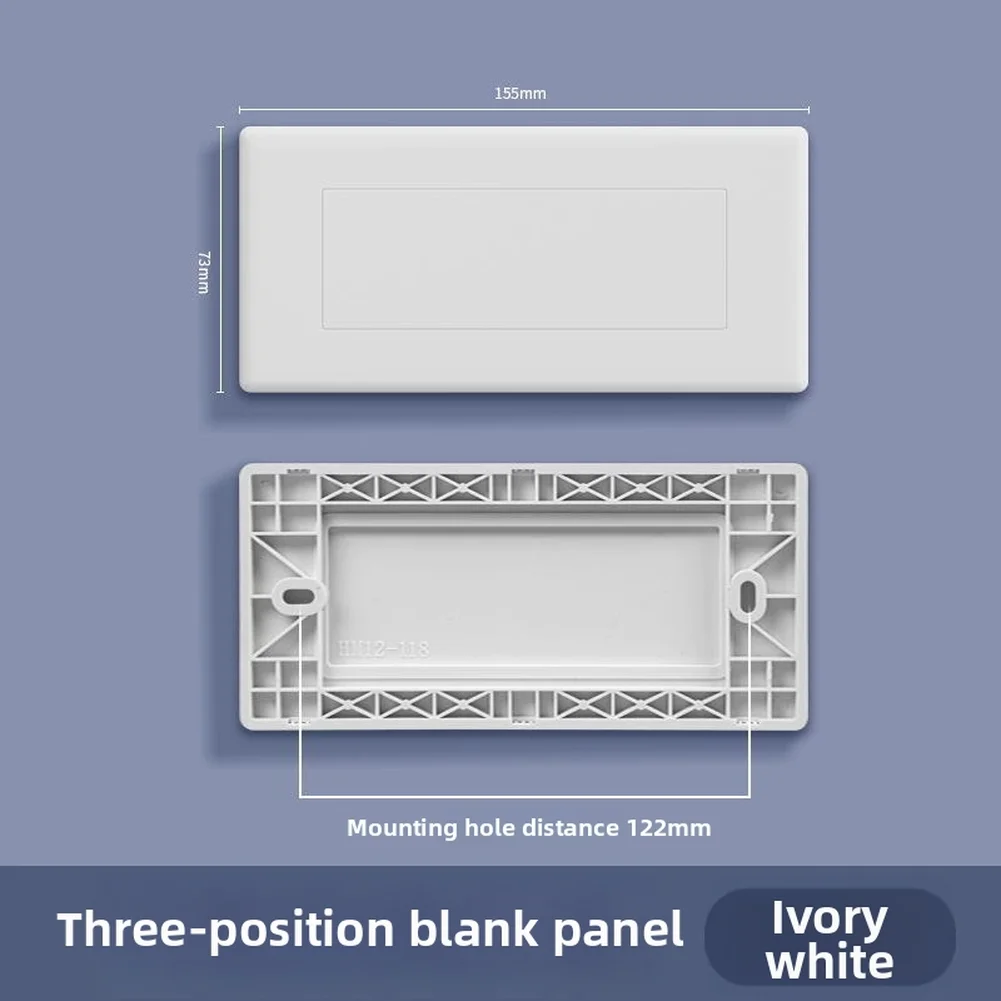 Blank Cover Plate for 118 Type For Large Wire Boxes Used in Conjunction with Standard Switch and Socket Panel Systems