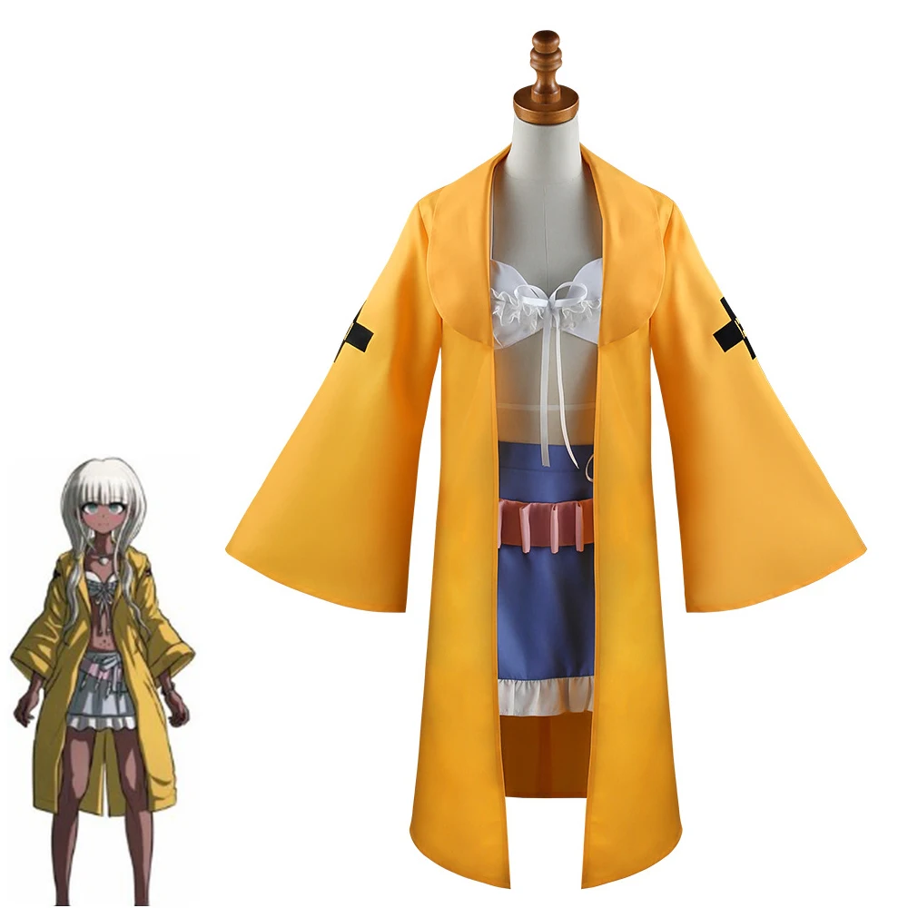 Danganronpa Angie Yonaga Cosplay Kostuum Trenchcoat Bh Rok Sexy Game V3 Killing Harmony Uniform Halloween Kerstcarnaval