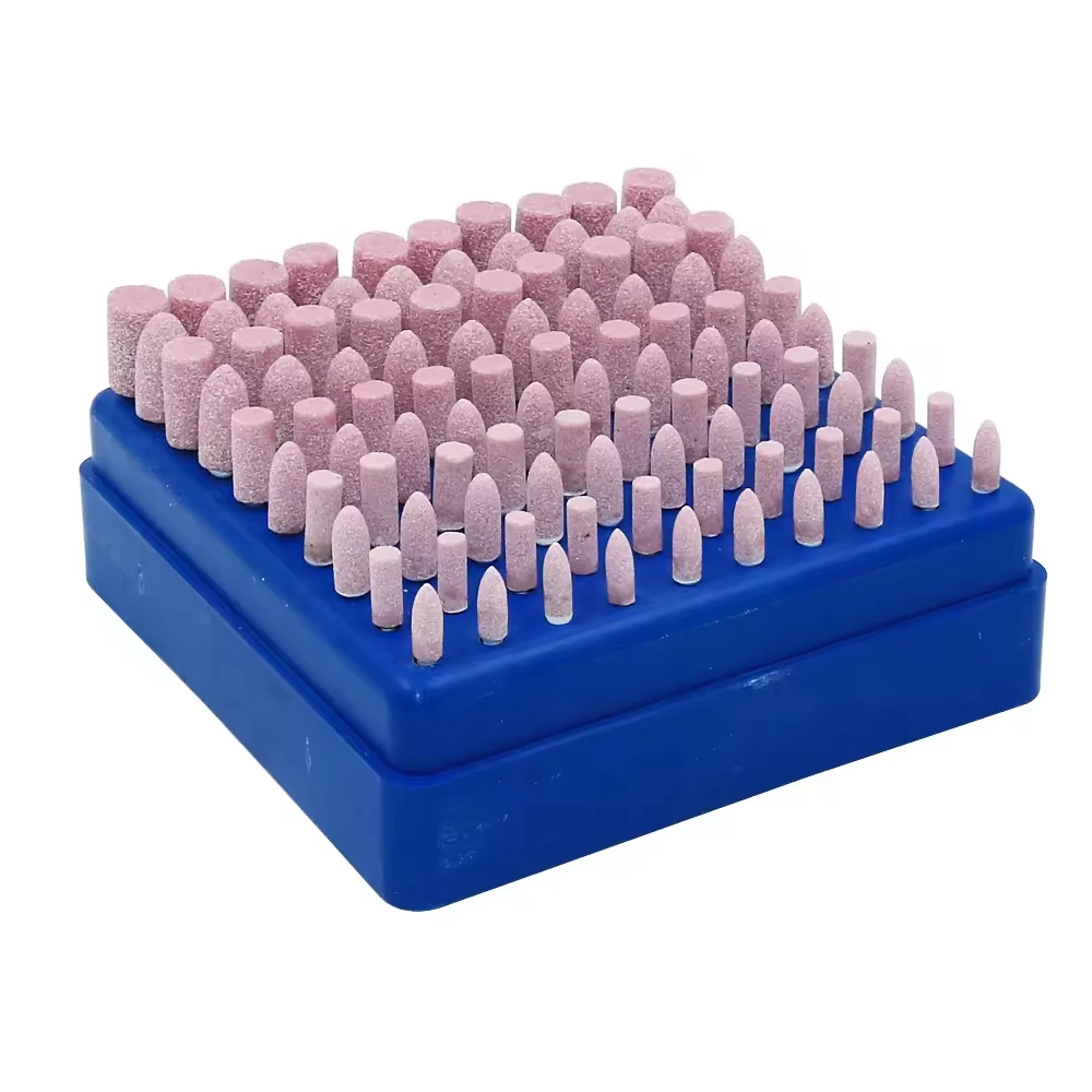 Two pieces per set 100Pcs 3mm Shank Ruby Grinding Bits Rotary Polishing Stone Kit Jewelry Metal Polishing Accessory