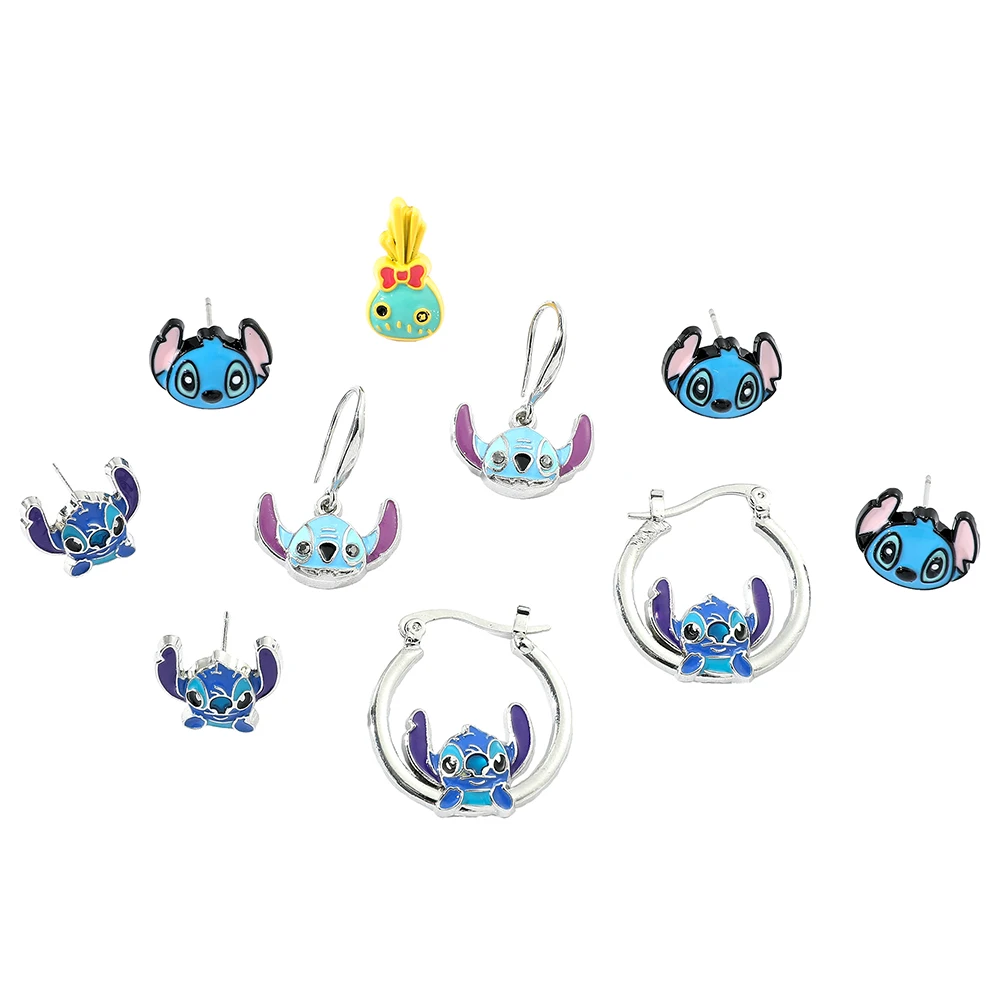 Disney Lilo & Stitch Cartoon Earrings Creative Personality Girl Anime Jewelry Accessories Stitch Stud Drop Kids Birthday Gifts