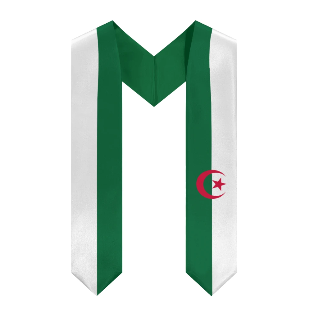

More design Graduation shawl Algeria & United States Flag Stole Sash Honor Study Aboard International Students