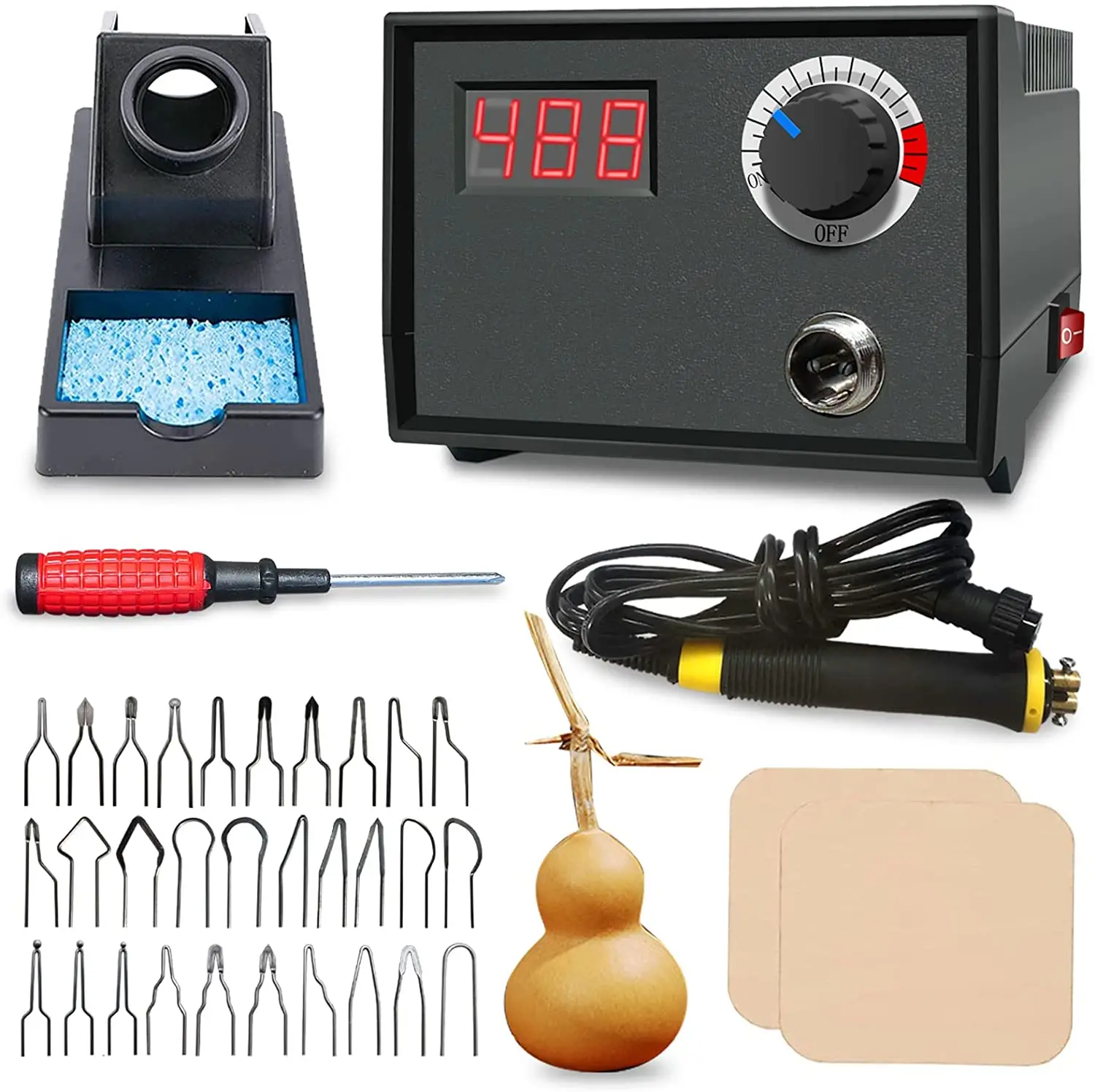 Cheap Adjustable Temperature Automatic Pyrography Machines Pen Station Wood Burning Pen Kit Tools