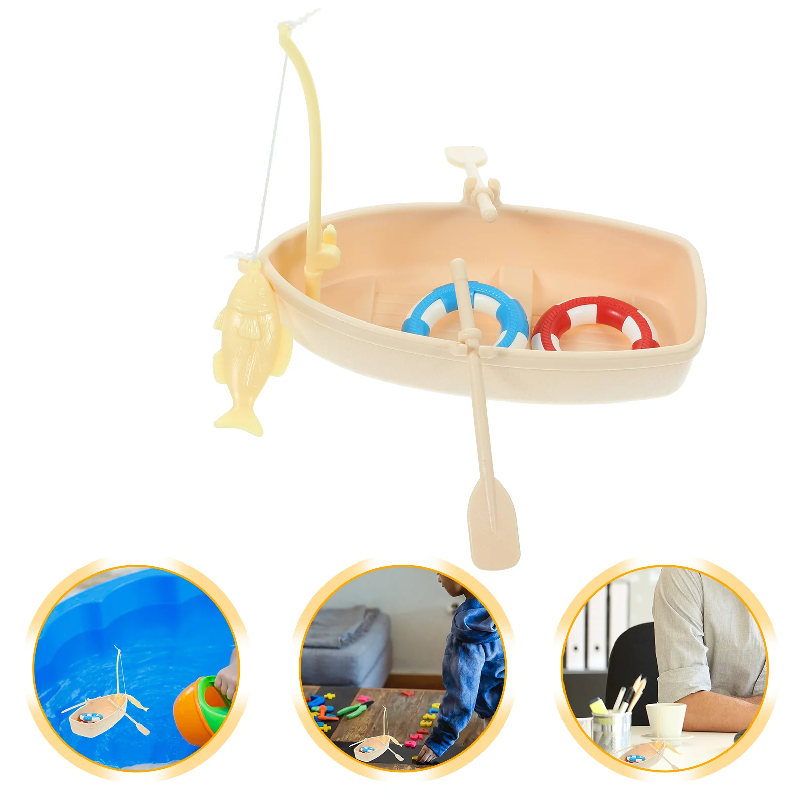 

Aquarium Decoration Floating Toy Boat Rowing Plastic Model Kits Household for Adults Fishing Child Children’s Toys