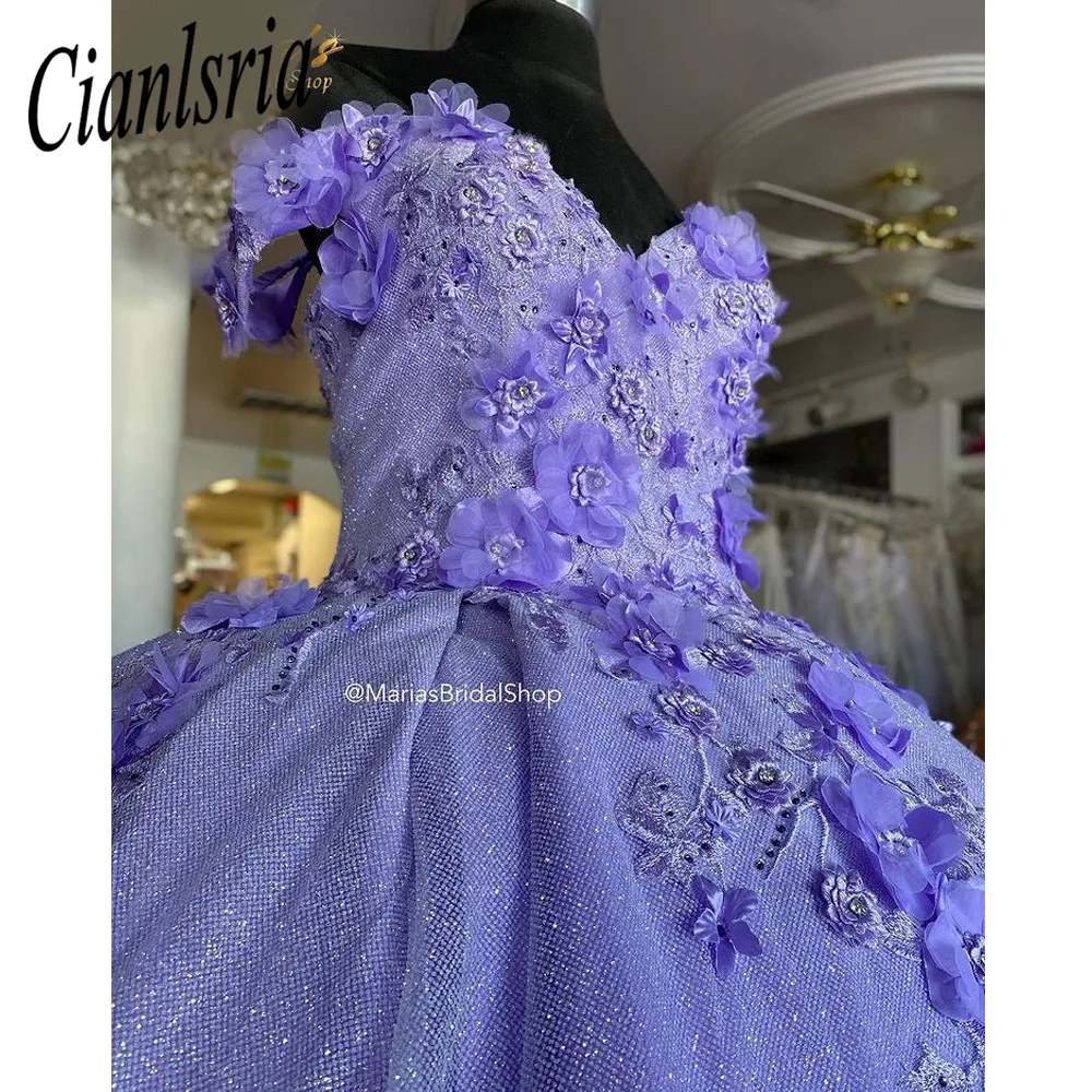 2022 lila Quinceanera Kleider Schatz Applique Ballkleid Mädchen Festzug Kleider Vestidos De 15 Años