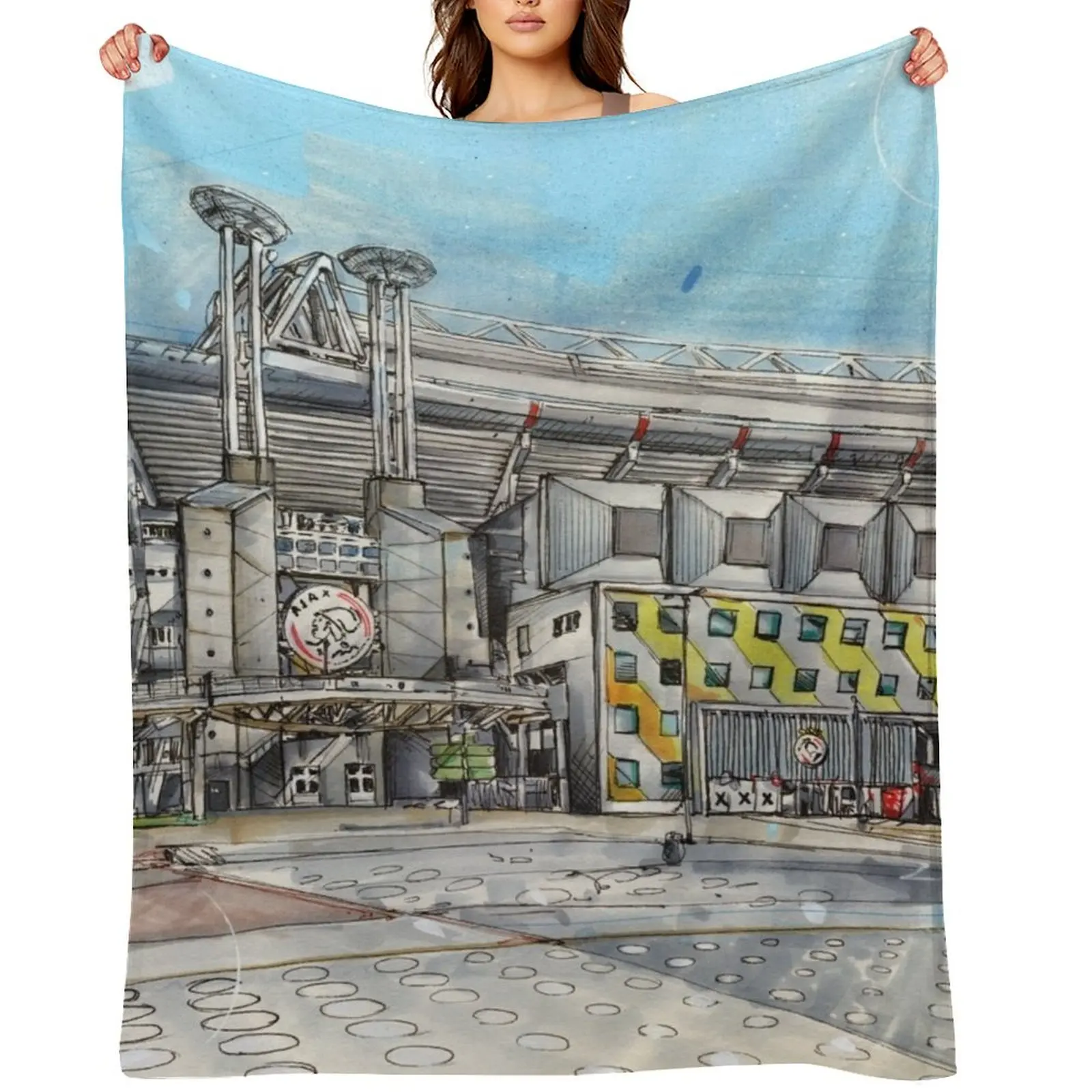 

Amsterdam Soccer Statium Throw Blanket Luxury Brand for babies Sofa blankets and throws Blankets