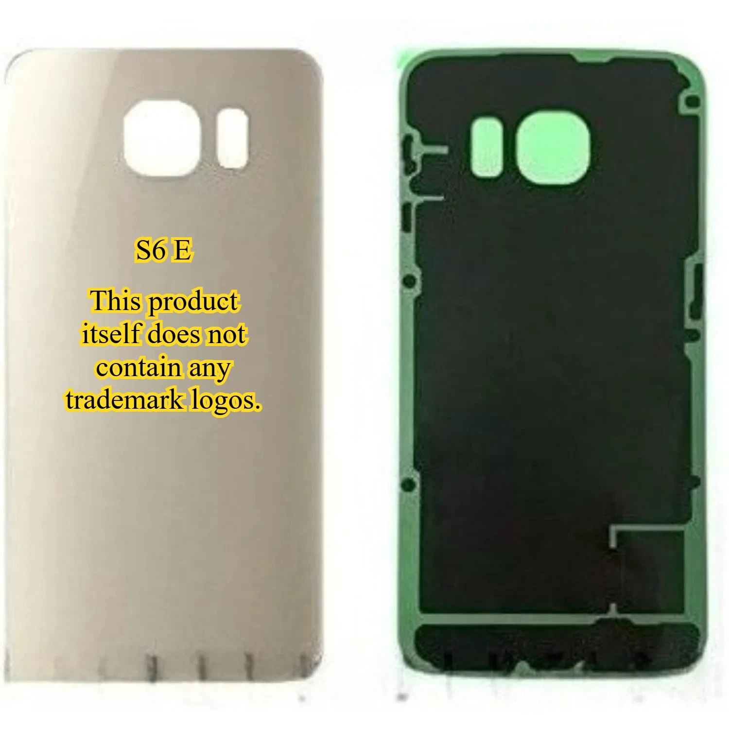 S6 Edge Gold Back Glass – No Logo, Compatible with G925A/V/P/T for DIY Repair