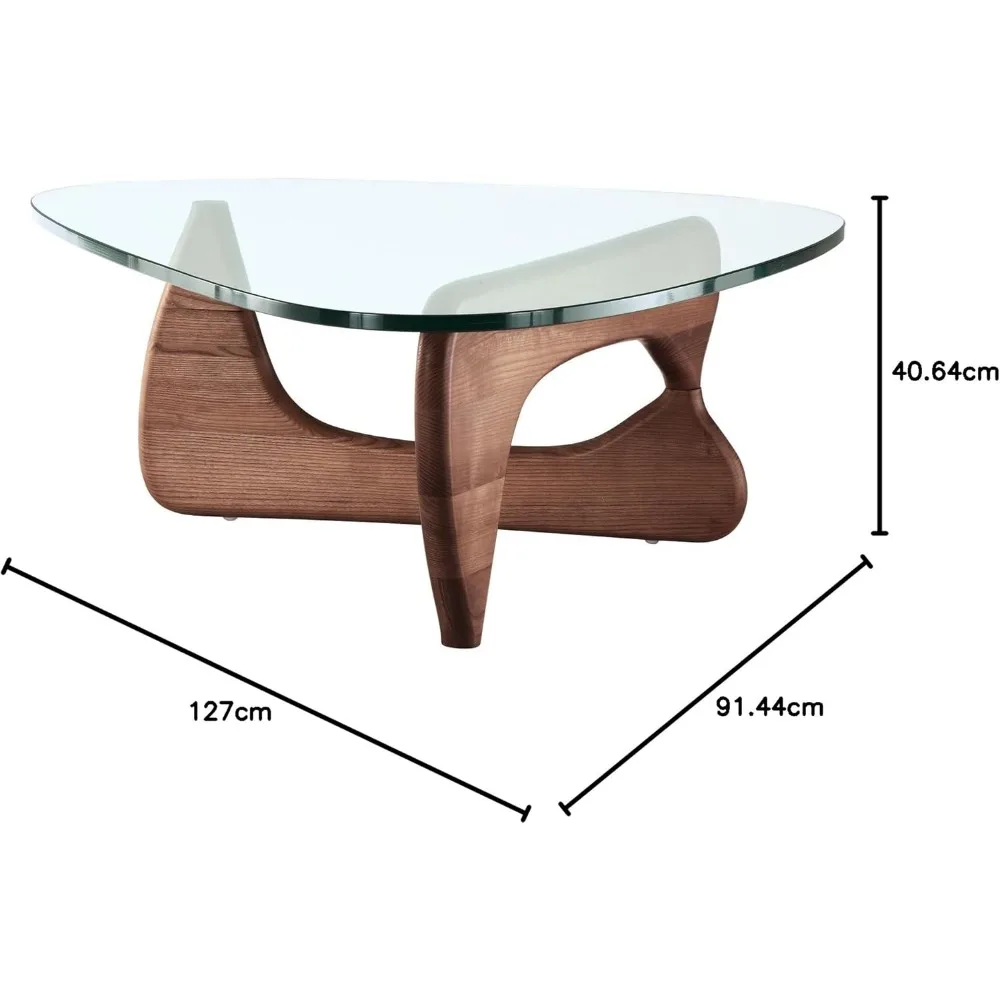 Mesa de centro triangular em nogueira