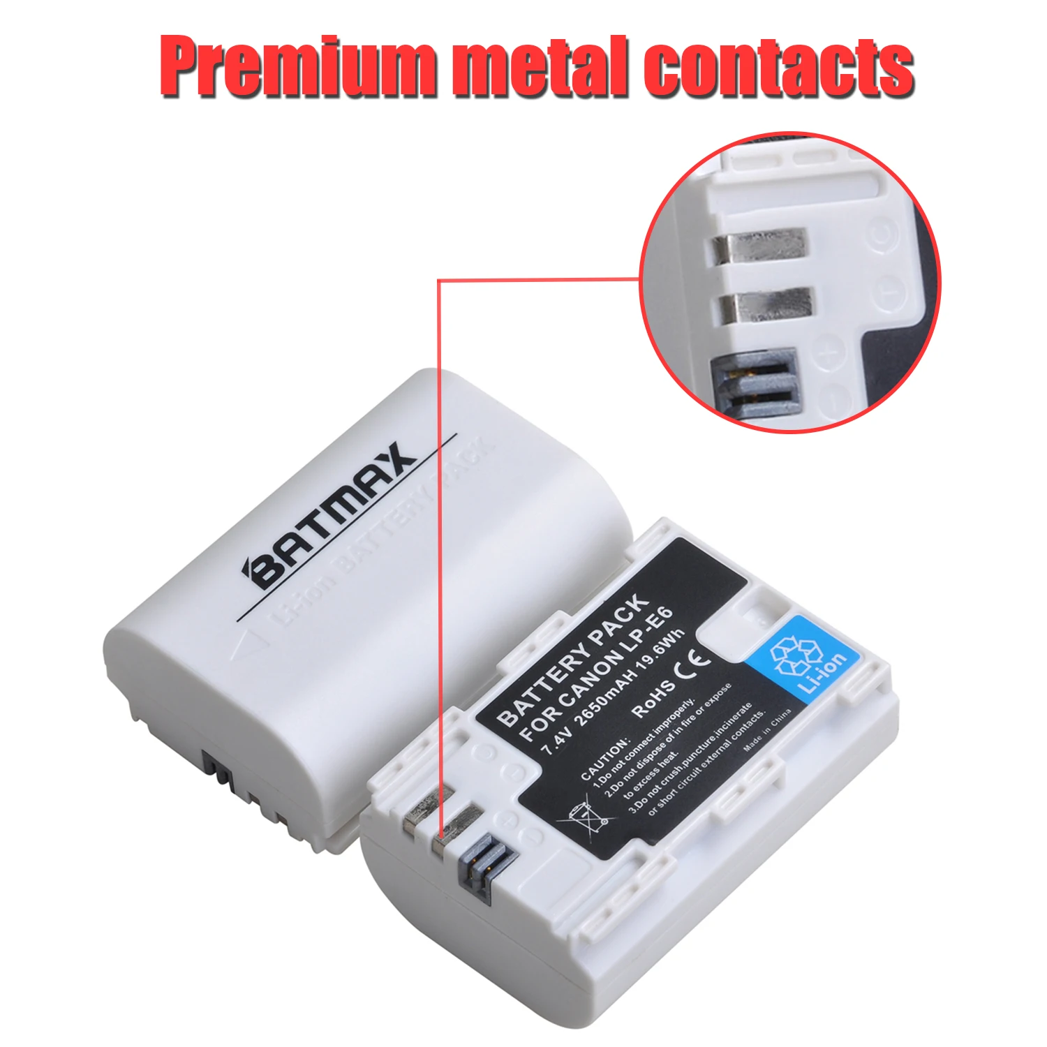 Аккумулятор Batmax LP-E6 Bateria LP-E6N + двойное зарядное устройство со светодиодной подсветкой для Canon EOS R5 R6 R7 R RP EOS 5DS R 5D Mark II 5D Mark III 6D 7D 70D 80D