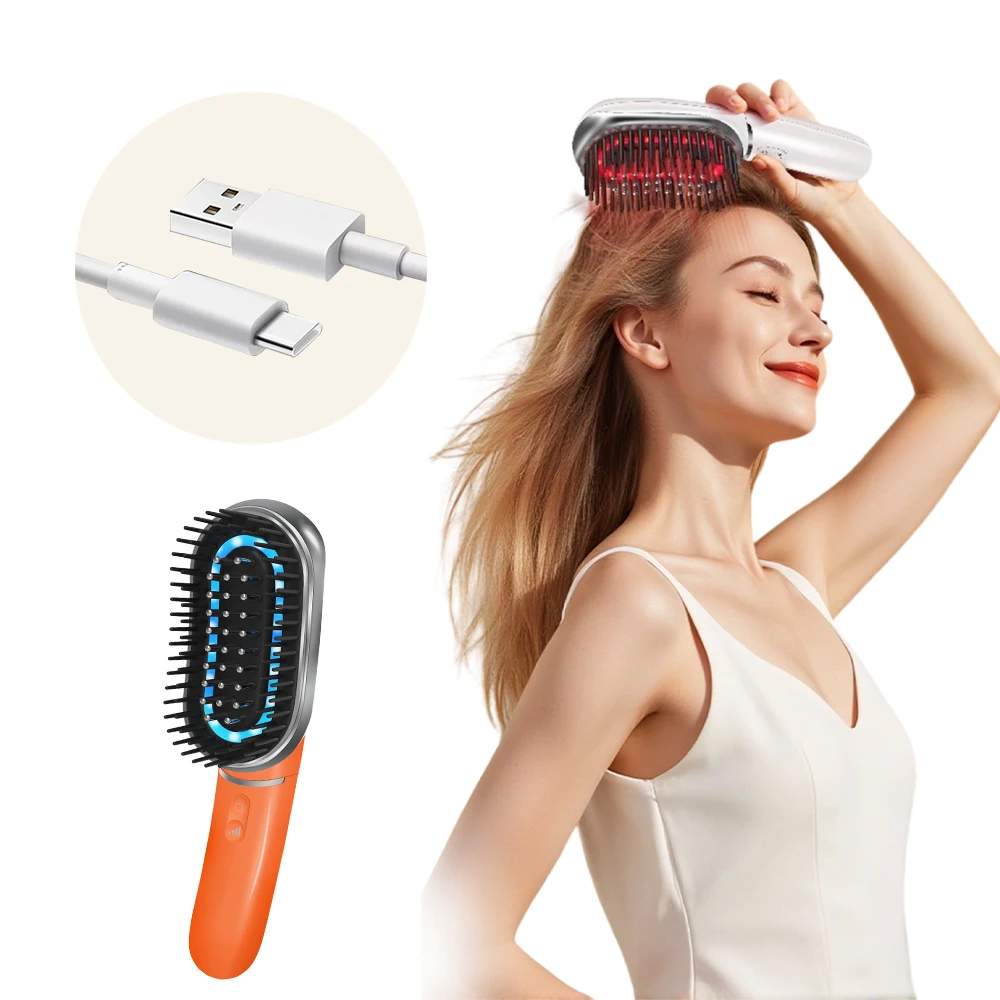 2025 New Red LED Laser Hair Growth Comb Personal Care Electric Vibrating Massage Scalp Massager Hair Serum Leading-In