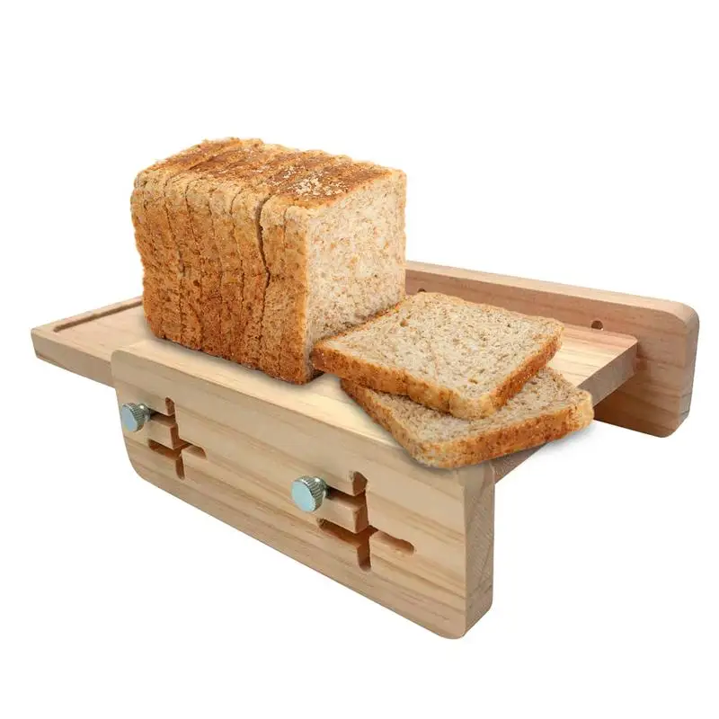 Bread Slicer Guide Horizontal  Bread Cutting Board with Crumb Tray Adjustable Bread Loaf Slicing Guide Kitchen Gadget Baking