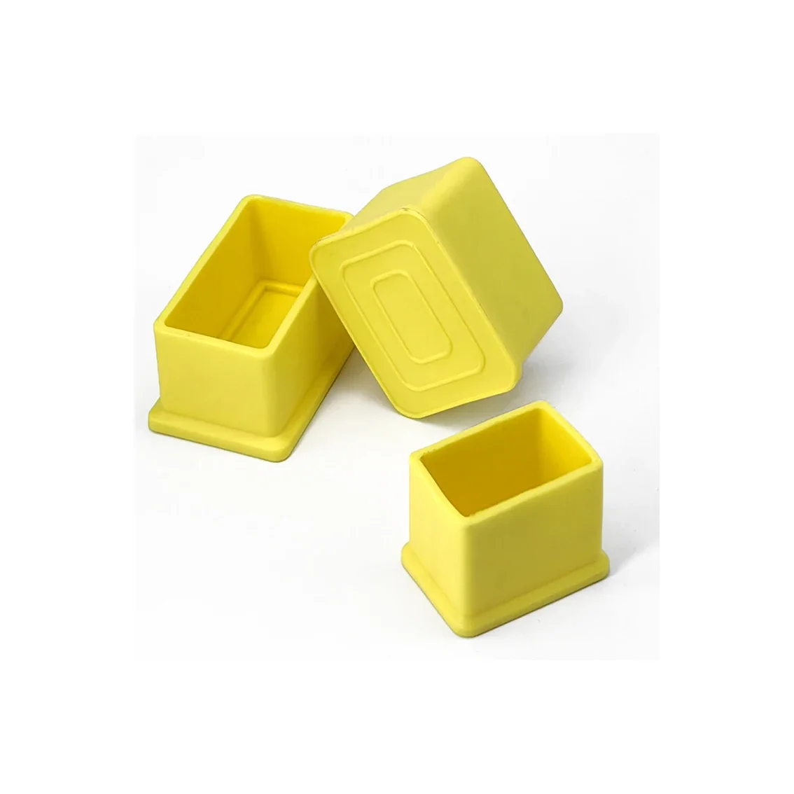 1-50Pcs 사각형/라운드 노란색 PVC 부드러운 고무 파이프 슬리브 튜브 캡 테이블 의자 발 패드 보호 커버 15x30mm 20x20mm-50mm
