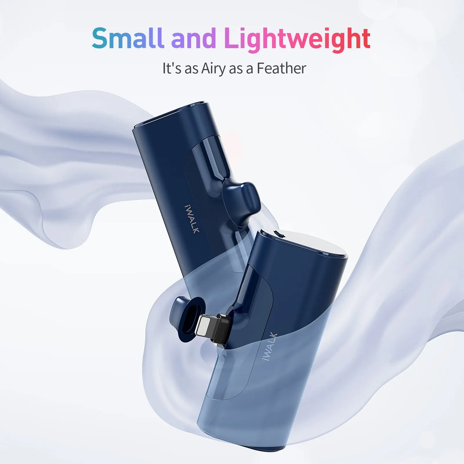 iwalk Mini Capsule comes with a portable emergency power bank with built-in interface suitable for iPhone Lightning Type-C