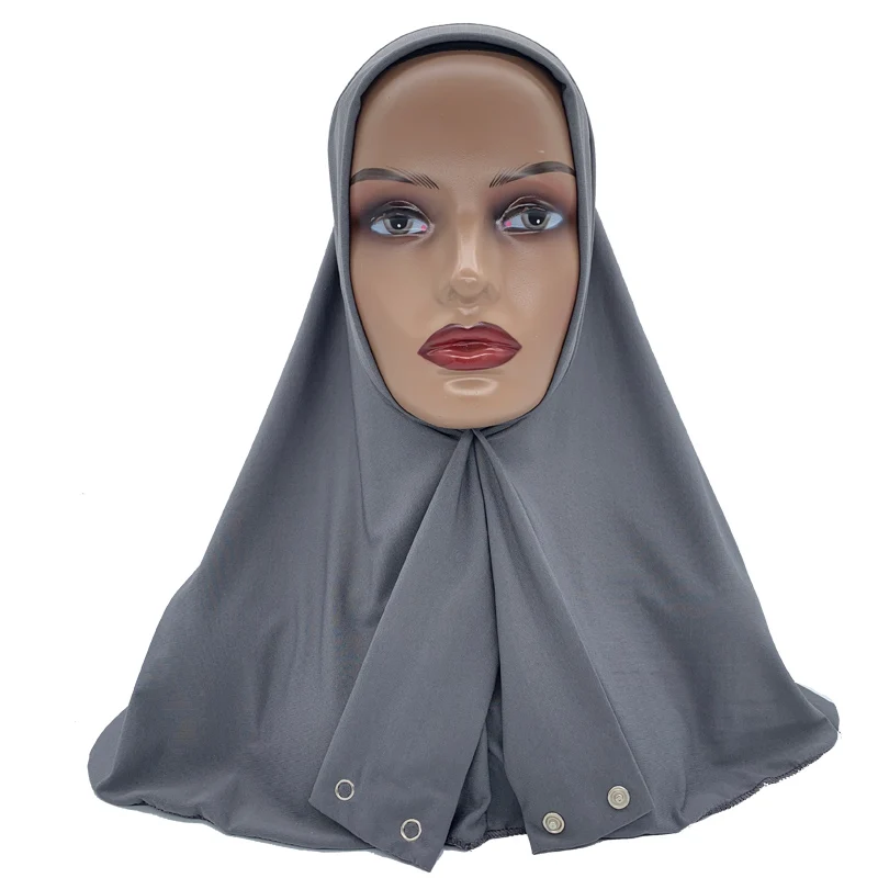 Soild Color Muslim Hijab Turban Full Cover Headscarf