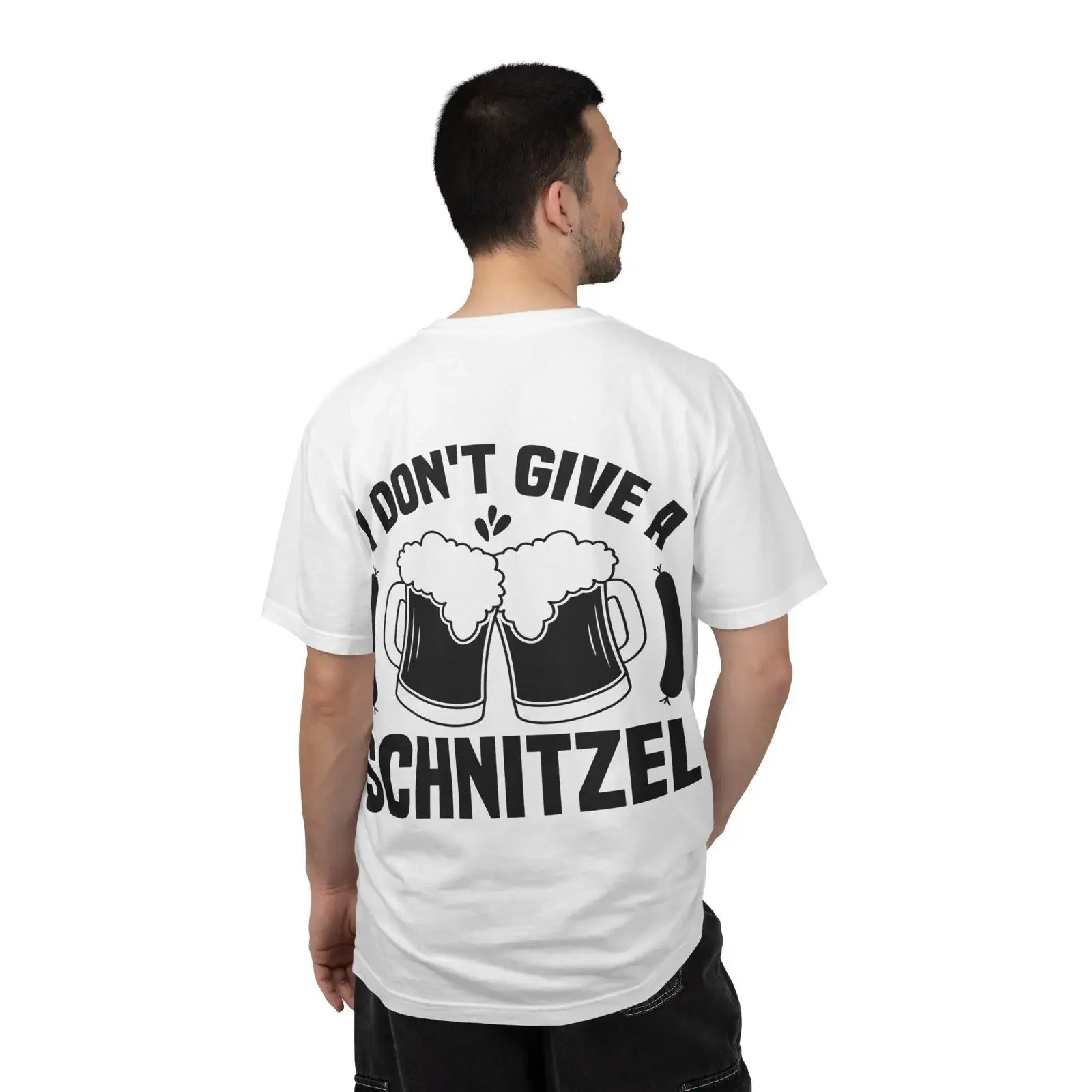 I Don't Give a Schnitzel T shirt Beer Mugs Clinking Oktoberfest vintage Washed designer clothes Stretched Comfortable Versatile