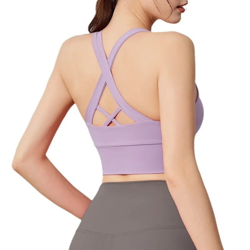 Beauty Back Yoga Wear Outdoor Gym Bra High Support Run Fiess Vest Quick-Drying Tight Sport Outfit Underwear Workout Clothing