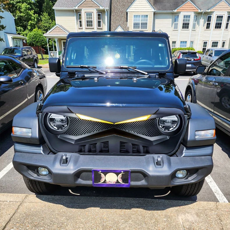 Front Bumper Grille for Jeep Jl Jt Knight Model 2018-2023 Car Radiator Mesh Overlay Trim Racing Grills Body Kit Accessories