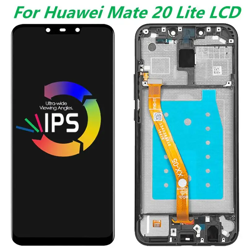 Original 6.3  Display With Frame For Huawei Mate 20 Lite SNE-AL00 SNE-LX1 SNE-LX2 LCD Touch Screen Digitizer Assembly Replaceme