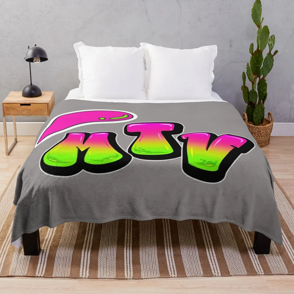 

MTV Retro Wave - Bold Pop Culture Art Throw Blanket Thins Furrys Softest Blankets