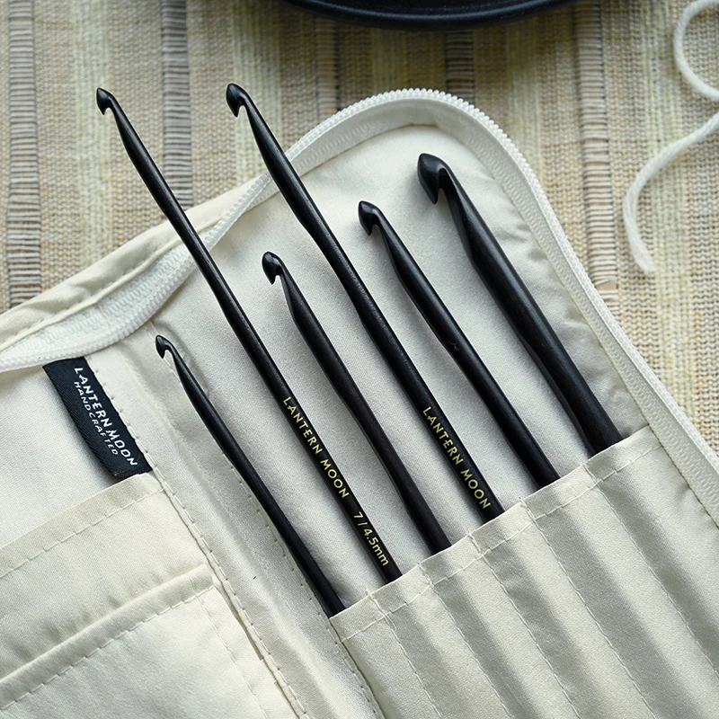 New Arrival Lantern Moon Ebony Single Ended Crochet Hook Set-Radiance (6 needle size 4.0, 5.0, 5.5, 6.0, 6.5 & 8.0mm)