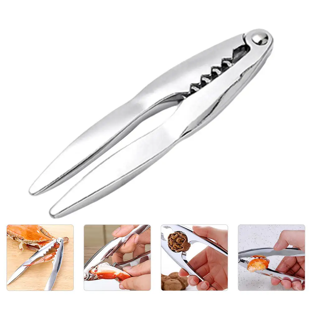 1Pcs Stainless Steel Crab Opener Non Slip Crab Clamp Seafood Nutcracker Tool for Lobster Walnut Nutshell Multipurpose Nutcracker