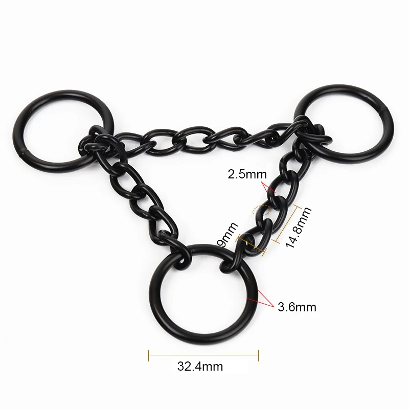 5-10PCS 32.4MM Metal Dog Chain Collar For Walking Bulldog Bulldog Strap Pet D Ring Chain Adjustment DIY Dogs Jewelry Accessories