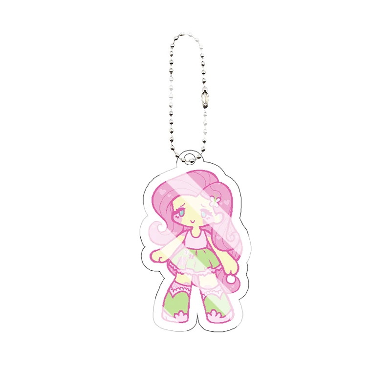 Fluttershy Acryl-Schlüsselanhänger Niedlicher Anime-Cartoon-Charakter Anhänger für Rucksack Schlüsselring Taschendekoration Geschenk – Detail 10