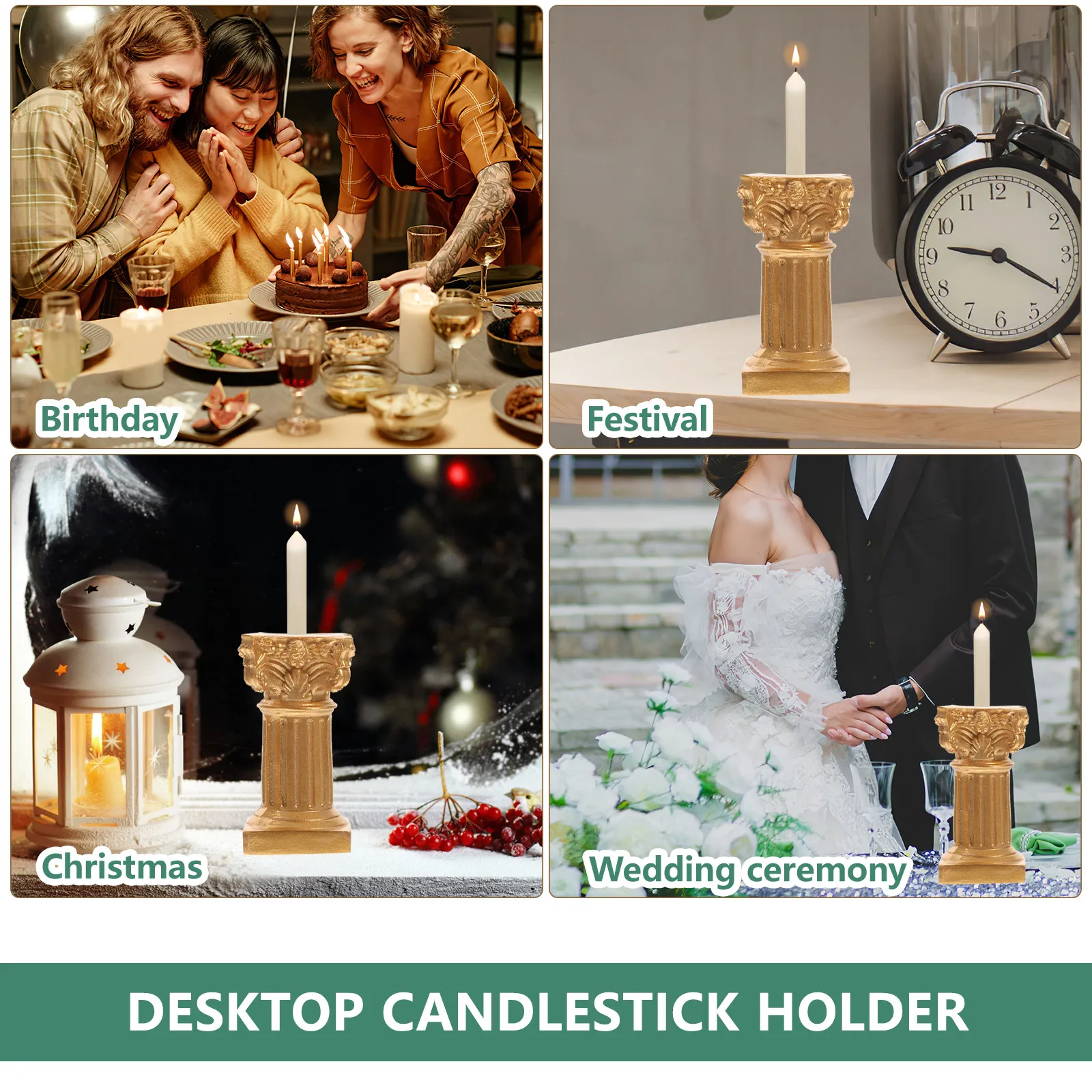 3Pcs Mini Roman Column Stick Resin Pillar Candlestick for Coffee Table Living Room Decor Home Ornament Mini Stand