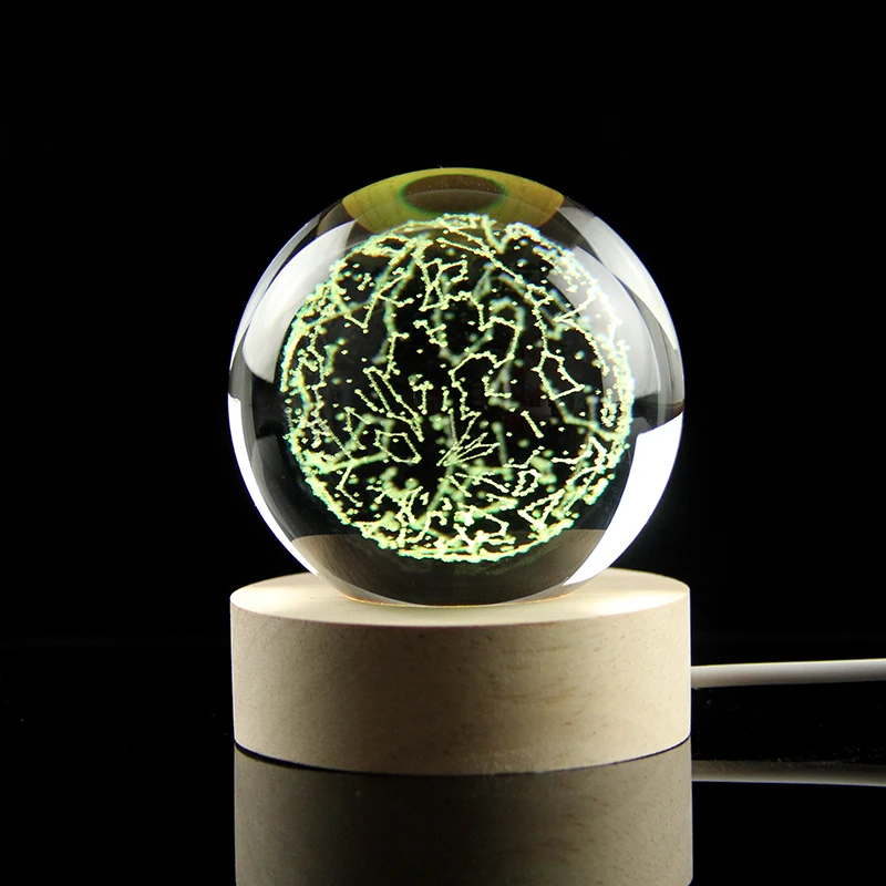 3D Laser engraved Galaxy Star Map Stellarium Crystal Ball Astronomical Gifts Cosmic Planet Model Room Ornament Decoration