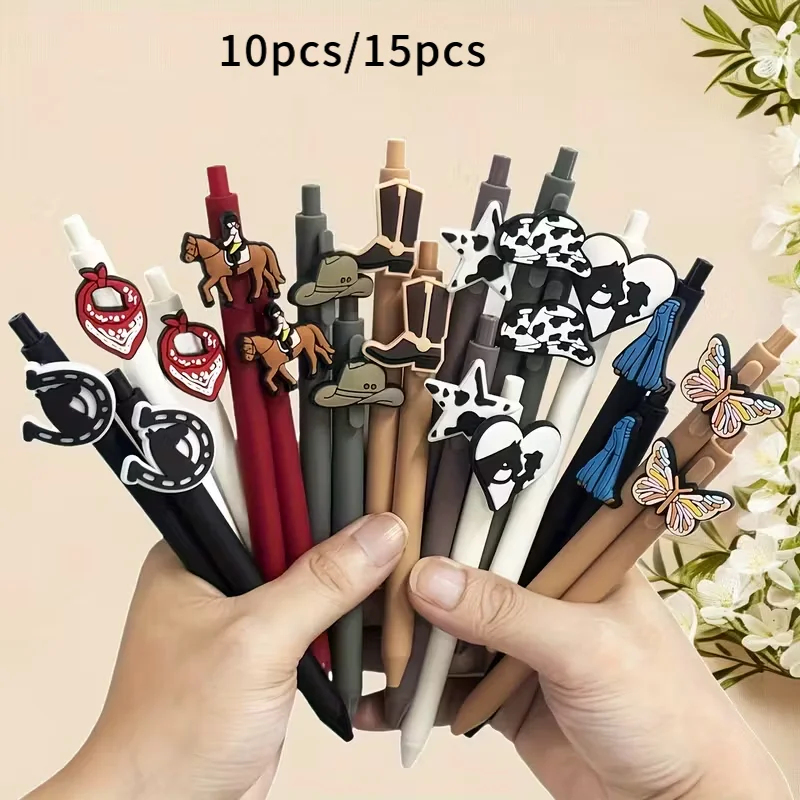 

10/15 Western style retro ballpoint pens, aesthetic office learning stationery, cool denim girls, equestrian enthusiasts, gifts
