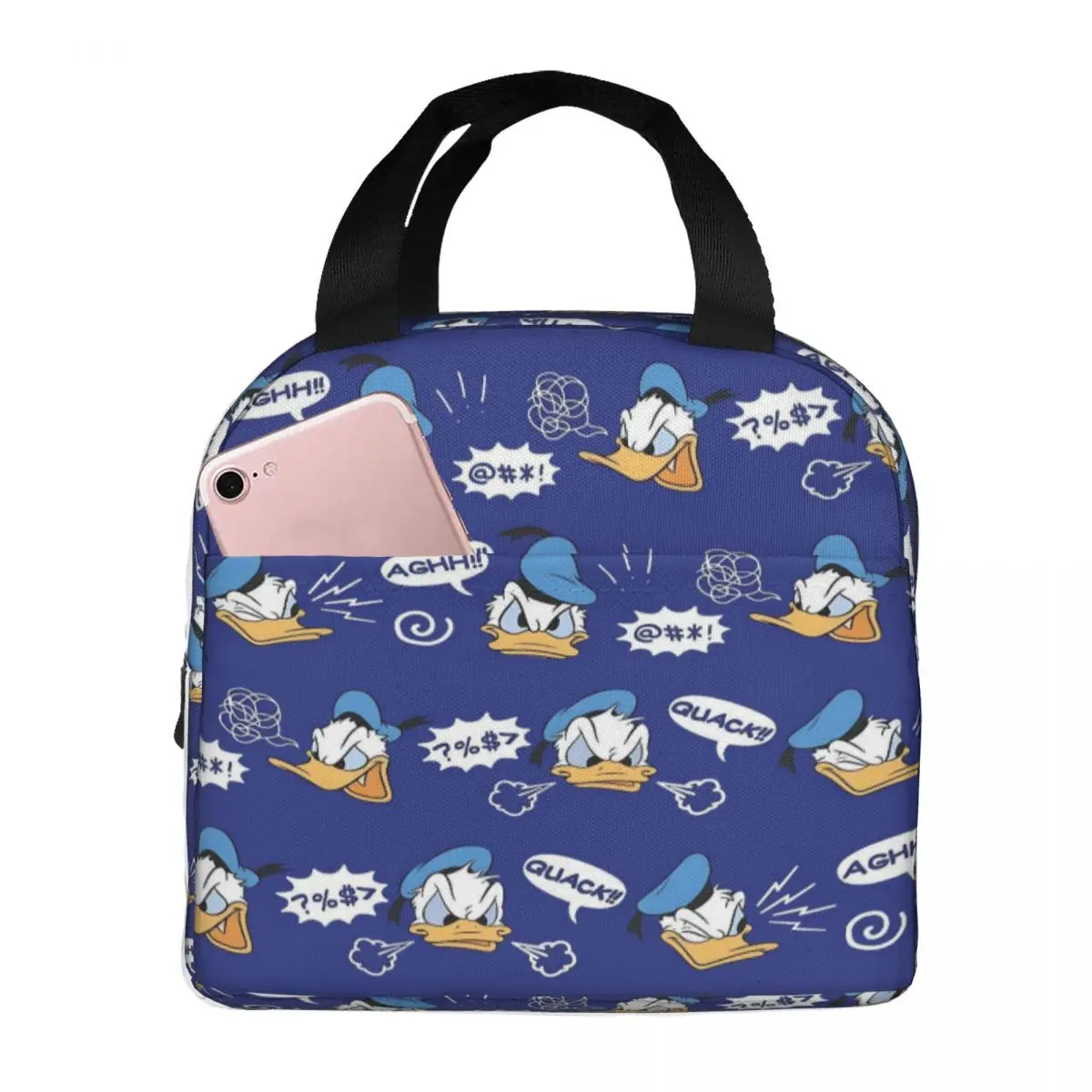 

Термосумка для обедов Custom Donaldes Anime Duckes: герметичный ланч-бокс для школы и офиса, мультяшный дизайн, для мужчин