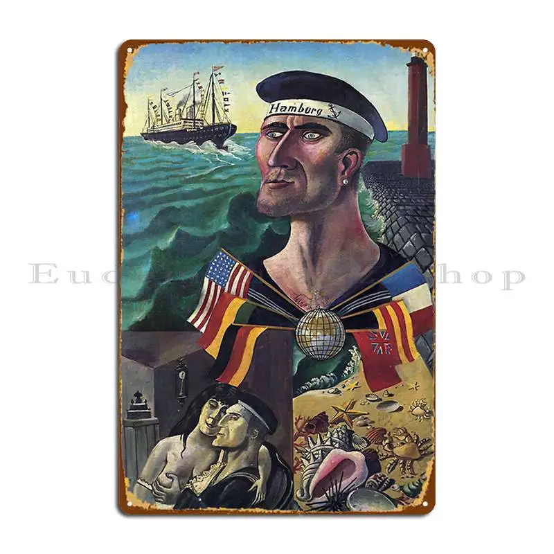 The Goodbye To Hamburg 1921 Otto Dix Metal Plaque Poster Wall Decor Create Garage Painting Wall Mural Tin Sign Poster