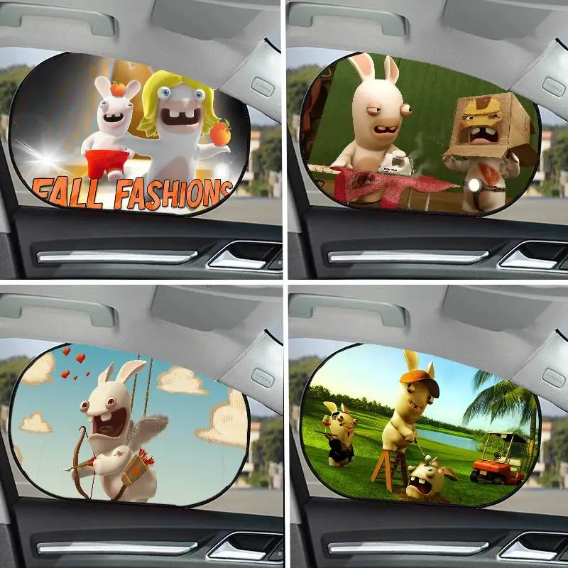 

Rabbids Invasion Summer Car Sunshade Front Windshield Sunshade Sunblock Thermal Insulation Sunshade Umbrella Retractable