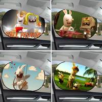 Rabbids Invasion Summer Car Sunshade Front Windshield Sunshade Sunblock Thermal Insulation Sunshade Umbrella Retractable