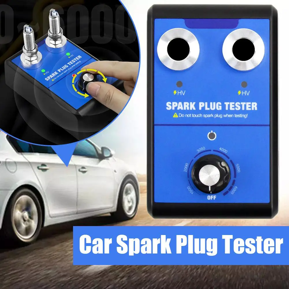 ST100 Car Spark Plug Tester 0-6000rpm Working Frequency Coil Tool Tester Ignition Dual Holes Auto Spark Engine Frequency Te B8H0