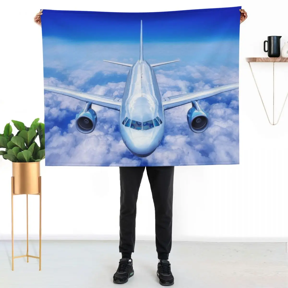 Landing of the Passenger Plane Throw Blanket Summer Beddings Hairys Thermals For Travel Luxury Brand Warm Blankets