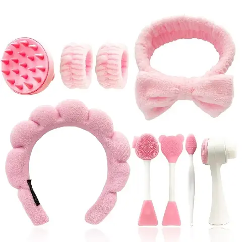 9-piece Beauty Makeup Set, Makeup Kit, Including A Four-piece Headband Set, Face Wash and Massage Tools, Etc. Makeup Accesories