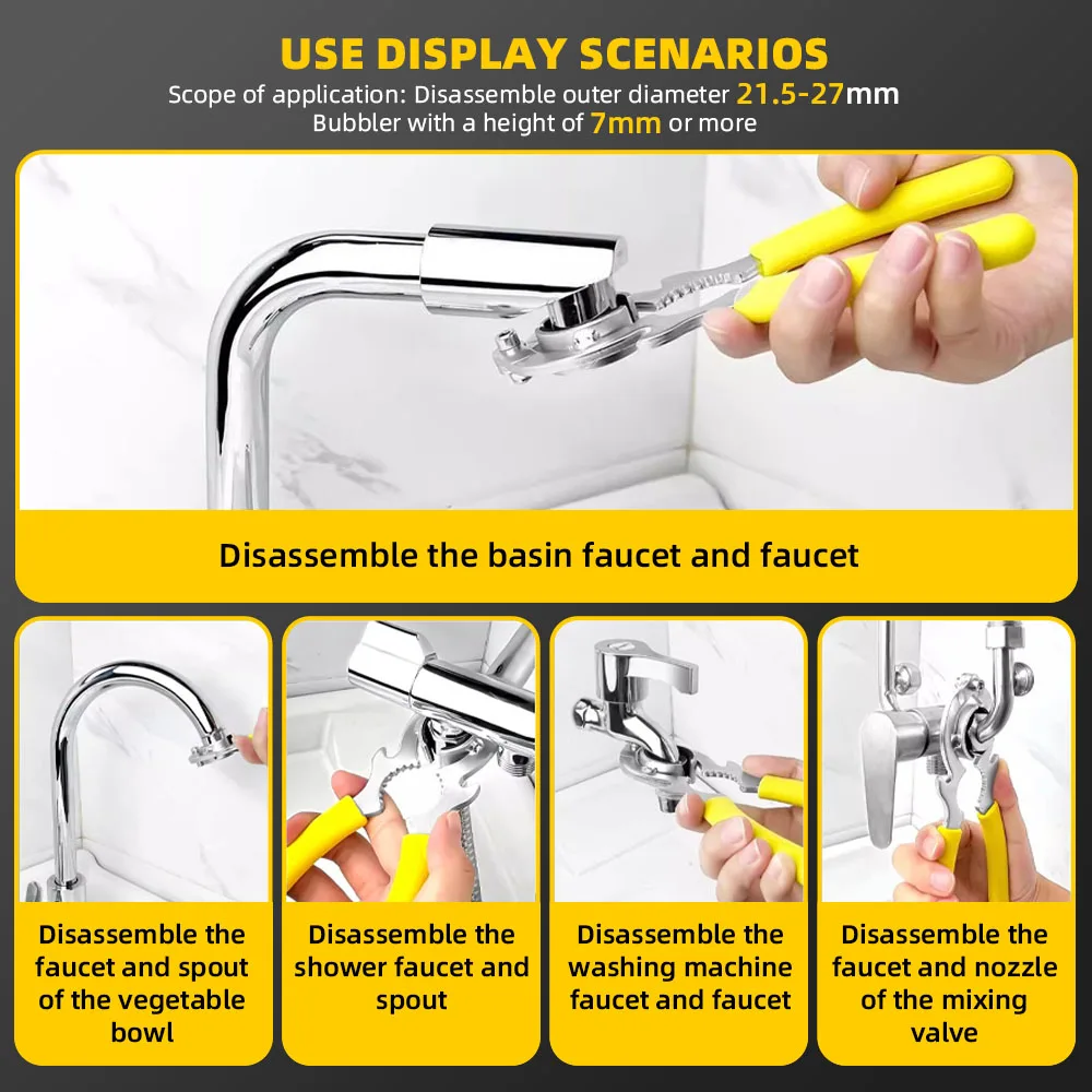 Faucet Bubbler Wrench Installing Tool for Kitchen Sink Bathroom Aerator Dish Basin Sink Nozzle Removal Tool Installation Repair